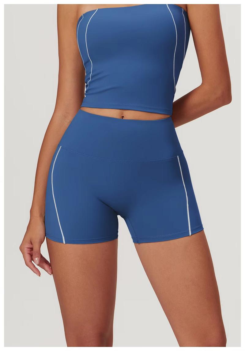Product Introduction of Nude Skinny Yoga Shorts High Waist Lift Hip Outdoor Fitness Shorts Women Running Sports Fitness biker  shorts 9