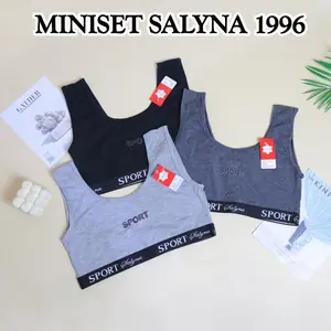 (3 / 6 Pcs) MINISET ANAK REMAJA PEREMPUAN LUTTY SPORT BRA ATASAN DALAMAN TANPA BUSA WARNA GELAP WANITA KATUN 25-40 KG Fashion