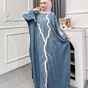 Abaya Kaftan Halwa Rayon Motif Petir