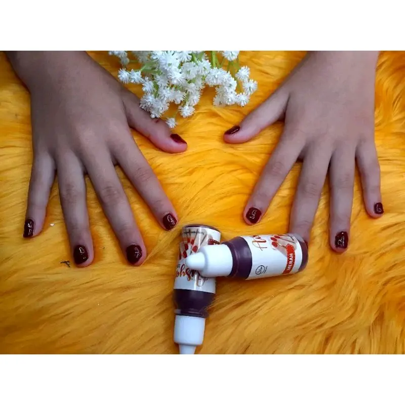 Inai Kuku Aisyah Isi 15 ml - Varian Maroon & Merah - Nail, Kering 3