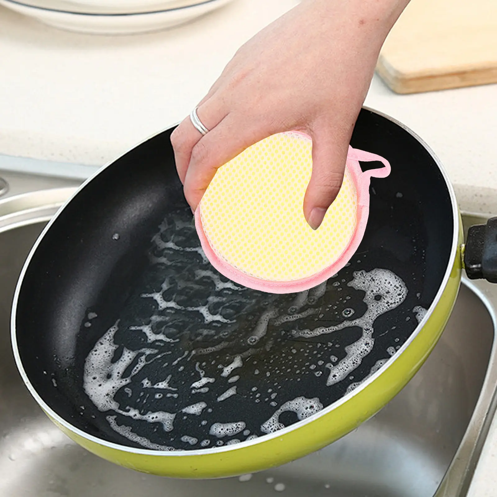 2pcs Dish Scrubbers Cleaning Sponges Kitchen Dish Scrub Pads Pot Scrubbers