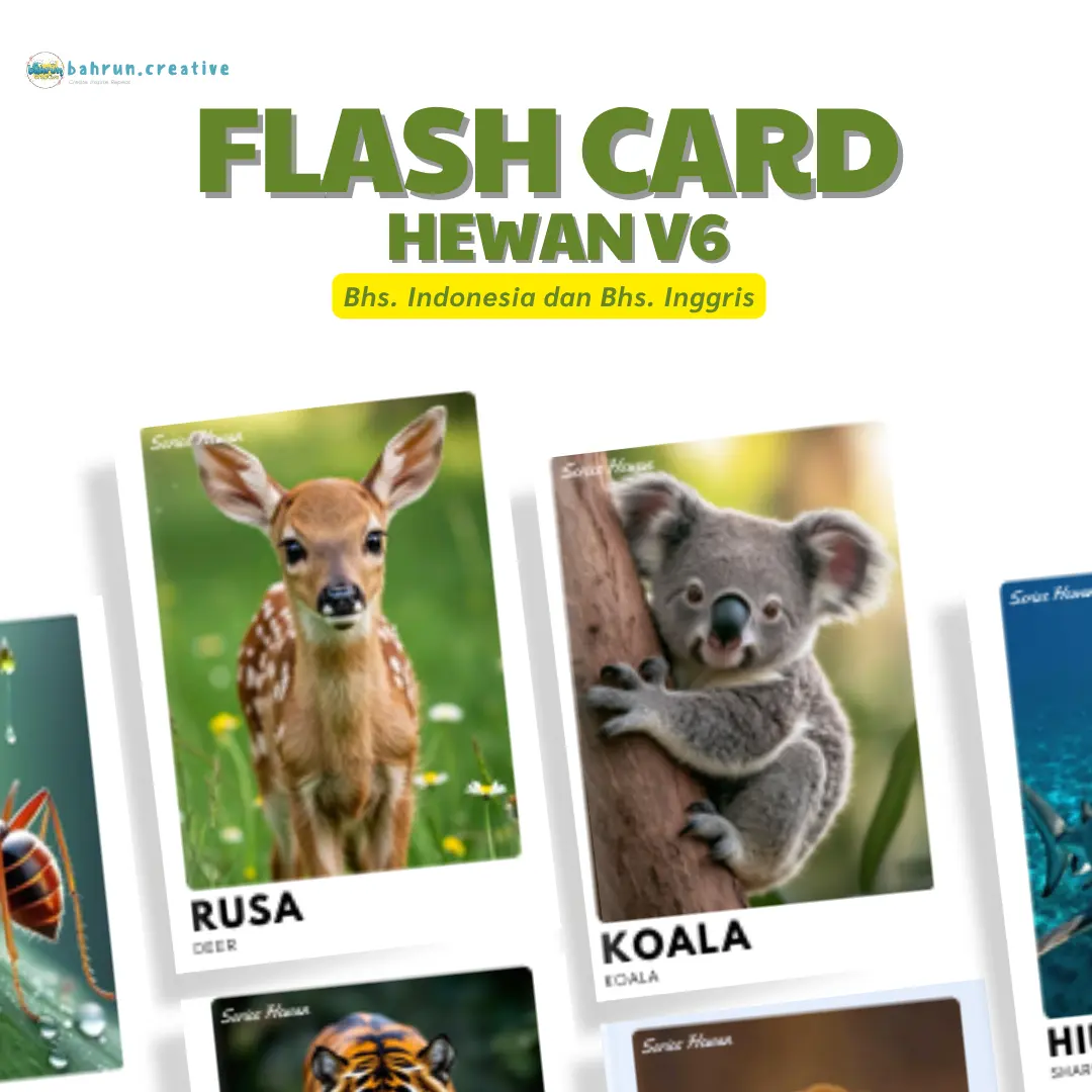 FLASH CARD HEWAN VERSI 6 25 PCS ANIMAL KARTU BELAJAR ANAK FLASHCARD EDUKATIF MAINAN EDUKASI