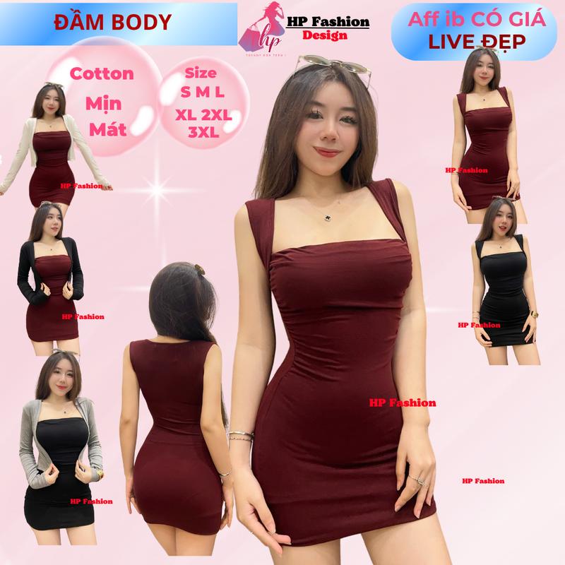 MỞ BÁN Đầm sát nách ôm body dáng ngắn không mút váy kiểu trơn basic đen đỏ xanh có bigsize vải thoáng mát mùa hè tôn dáng sang chảnh HP61