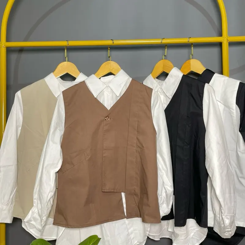 Kemeja Rompi Oversize Termurah Wanita Atasan Baju Katun Panjang Casual Linen Dewasa Cewek 3