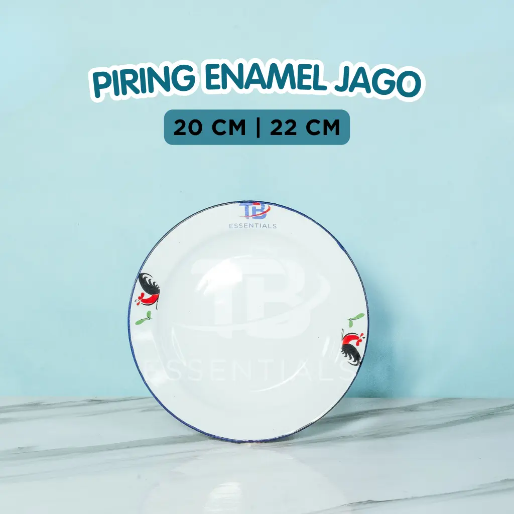 Piring Enamel Jadul Motif Ayam Jago Vintage Alat Dapur Perlengkapan Dapur Anti Pecah piring  seng  jaman  dulu