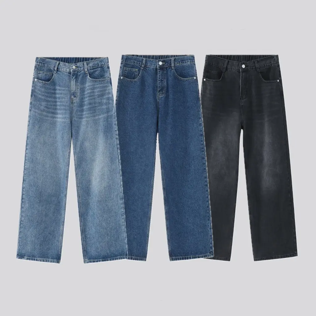 Wide leg jeans, big man jeans, big legs, Street jeans.