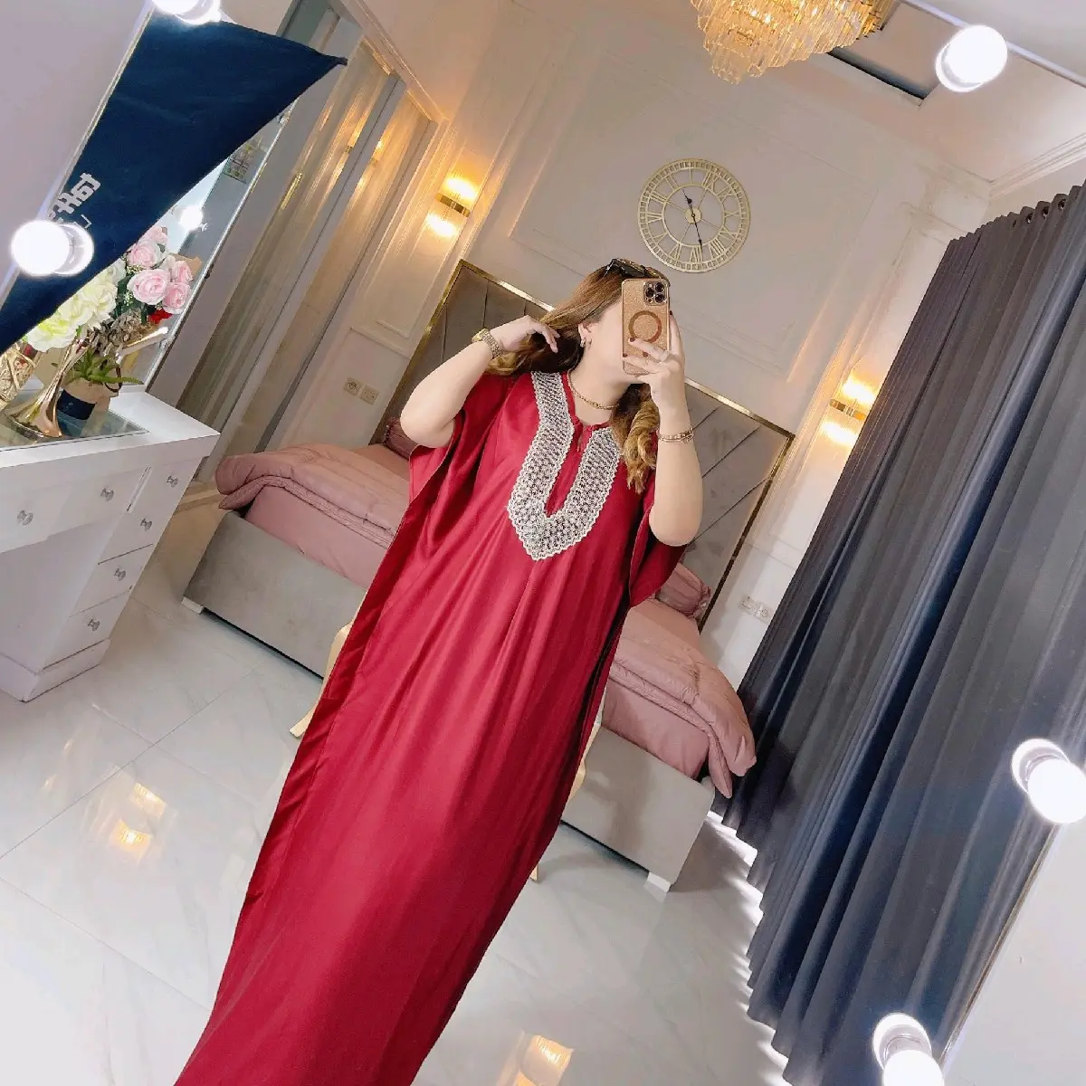 Fashion Muslim Dshel Kaftan Turkey Panjang Renda Rayon Twill Premium Polos Simple Busui Friendly