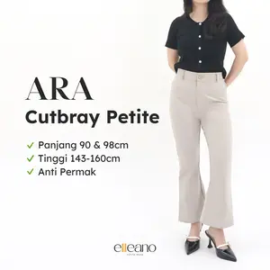 ELLEANO | Ara Pants 2.0 - Petite Pants - Celana Cutbray Petite - Flare Pants - Celana Panjang Highwaist Wanita
