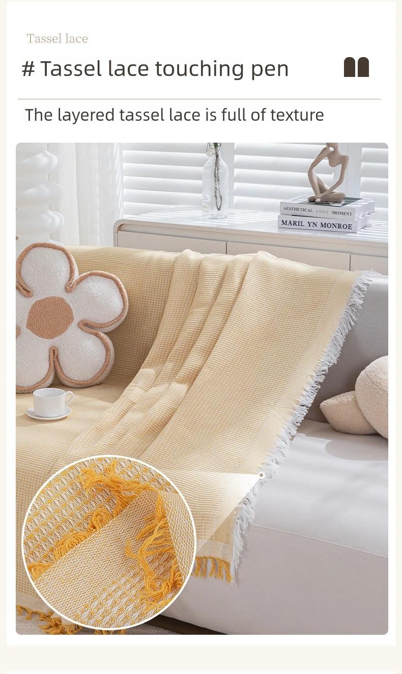 Warna murni Sofa Selimut Sofa Penutup Sarung Pelindung Sofa Antiselip  Selimut Sofa 1 2 3 4 Seater Sofa Blanket 3