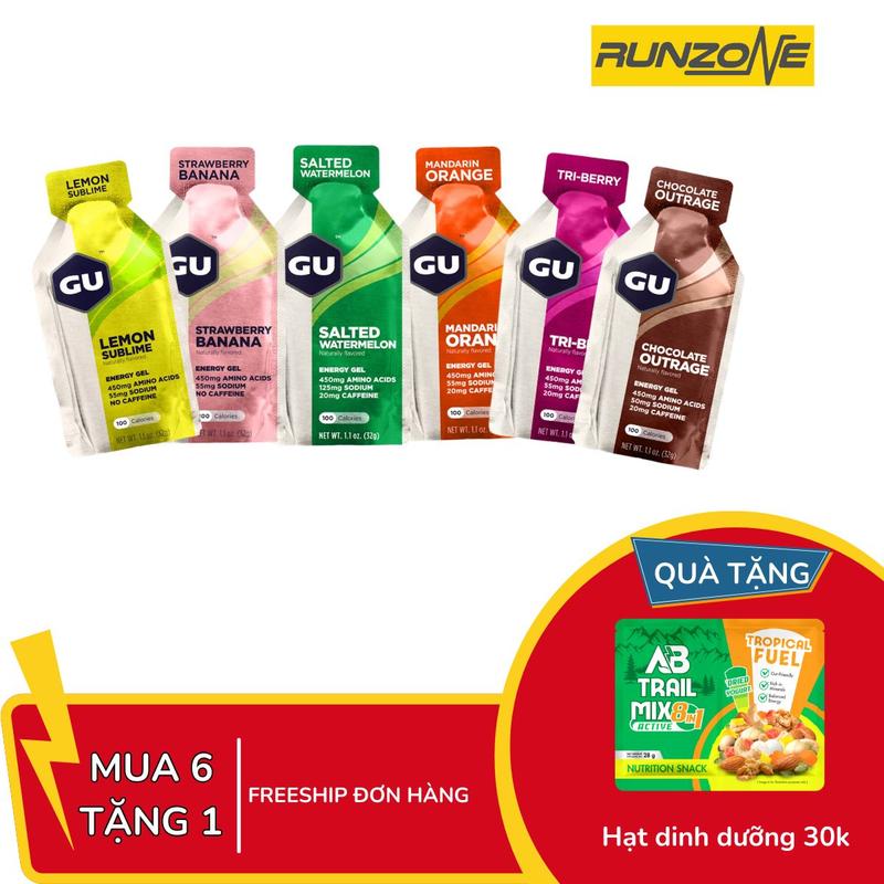 Gel Năng Lượng Gu Energy Gel Gu– Dành Cho Chạy Bộ, Chạy Trail (32g) (MUA 6 TẶNG 1 bar) - RunZone