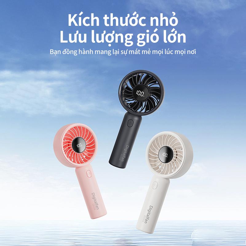 Quạt cầm tay mini, 5000mAh, 3 mức điều chỉnh gió mạnh, độ ồn thấp, có thể gập lại, thời lượng pin dài 4