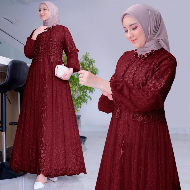 MAXI // GAMIS WANITA RAFIKA 2 UKURAN DPN SLETING (BUSUI) Muslim, Mewah 5