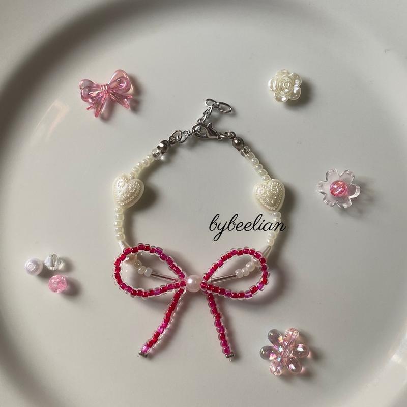 RIBBON SERIES | Pink dan Red | Beads Bracelets | gelang manik lucuuuu 3