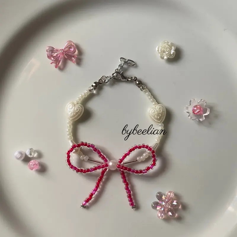 RIBBON SERIES | Pink dan Red | Beads Bracelets | gelang manik lucuuuu 3
