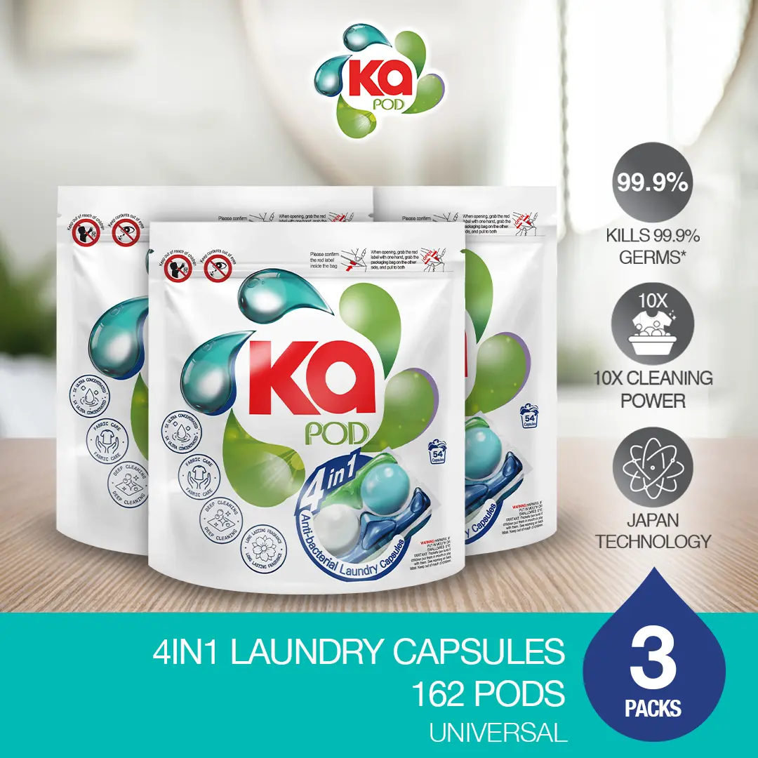 Ka 4in1 Laundry Capsules 54 Pods x 3 Packets – Universal