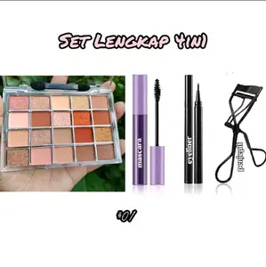 Set Lengkap Eyeshadow 20 Warna dengan Mascara, Eyeliner, dan Pelentik
