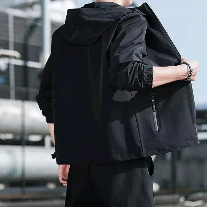 EVERFUSE Jaket Bomber Semi korea waterproof tahan air (FREE STIKER/GANTUNGAN Kantong Katun Zipper Pria 1