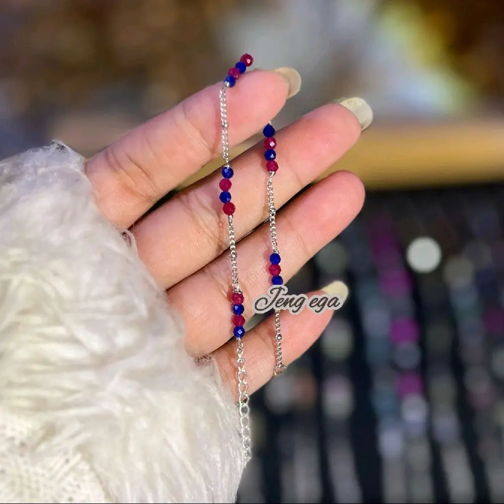 gelang  Ruby mix safir bergaya korean style size 16-19