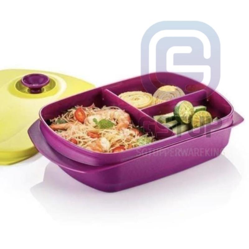 Tupperware Reheatable Divided Lunch Box 1L (Vinyard, Blue ...