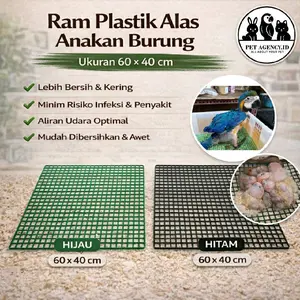 Pet Agency.id Alas Ram Plastik Untuk Anakan Burung 60x40 Cm HDPE Kuat Tahan Air Cocok Kandang Kotak Besi & Outdoor Indoor