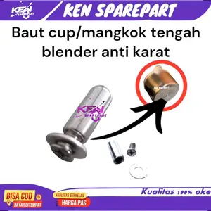baut tengah cup/mangkok blender chopper daging plastik dan stainless anti karat