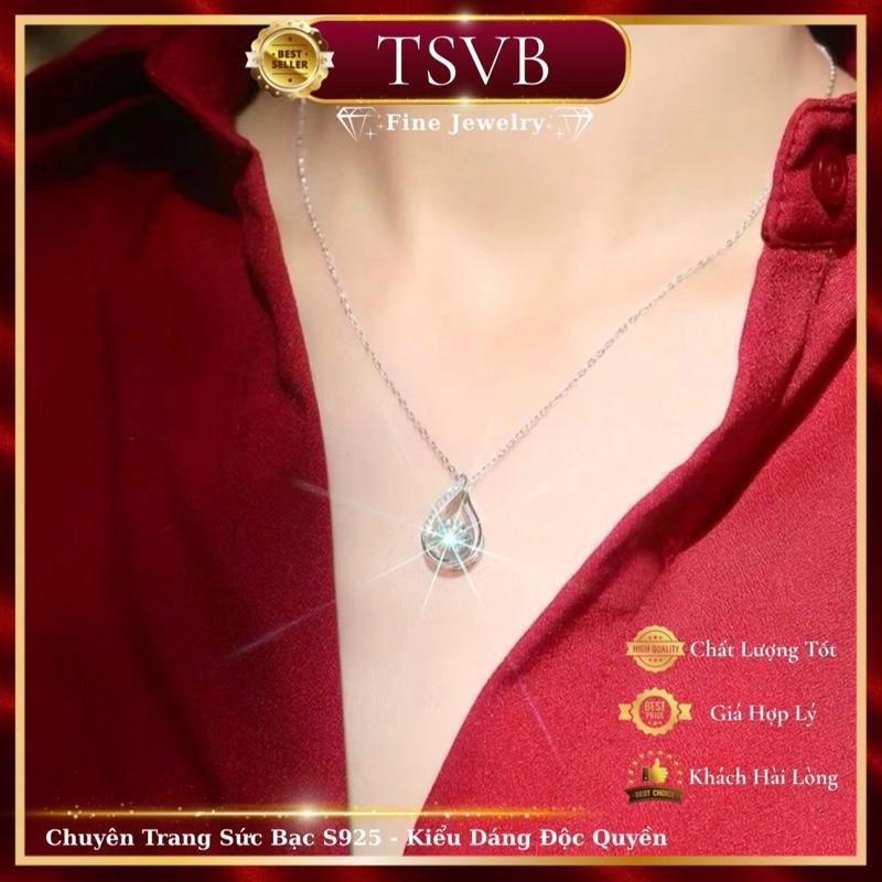 Dây chuyền GIỌT NƯỚC S925 thiết kế sang trọng, quý phái cho nữ, dài dây 45cm