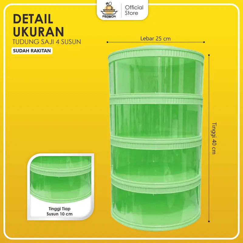 TUDUNG SAJI FOOD STORAGE PENYIMPAN MAKANAN ESTETIK 5 SUSUN RAKITAN 1