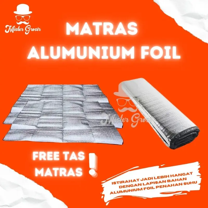 Matras Foil 200x100 Matras Camping Bahan Alumunium Lebih Hangat Suhu Stabil Tikar Camping 0