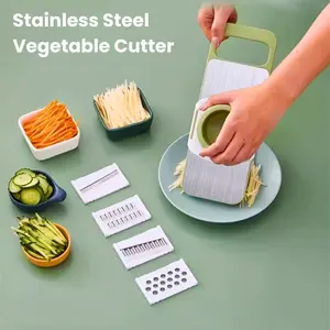 Parutan Manual Sayur Dan Buah Vegetable Cutter 5 IN 1 Multifungsi Premium Vegetable Cutter Slicer Stainless Steel