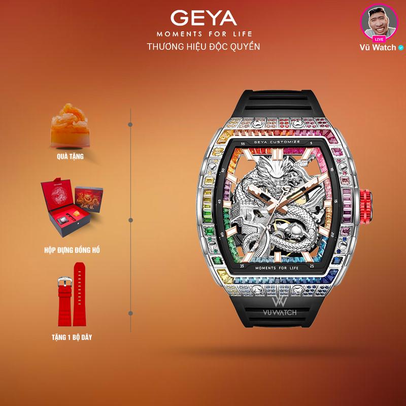 Đồng hồ cơ nam GEYA G78175  1690  | Tặng 1 bộ dây hộp đựng ấn ngọc 1 lần thay kính miễn phí 