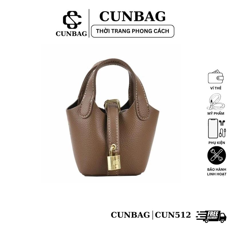 Túi Xách Nữ Da PU Mini Thoáng Khí Chống Thấm Nước Sang Chảnh Phối Khoá Thời Trang CUN512