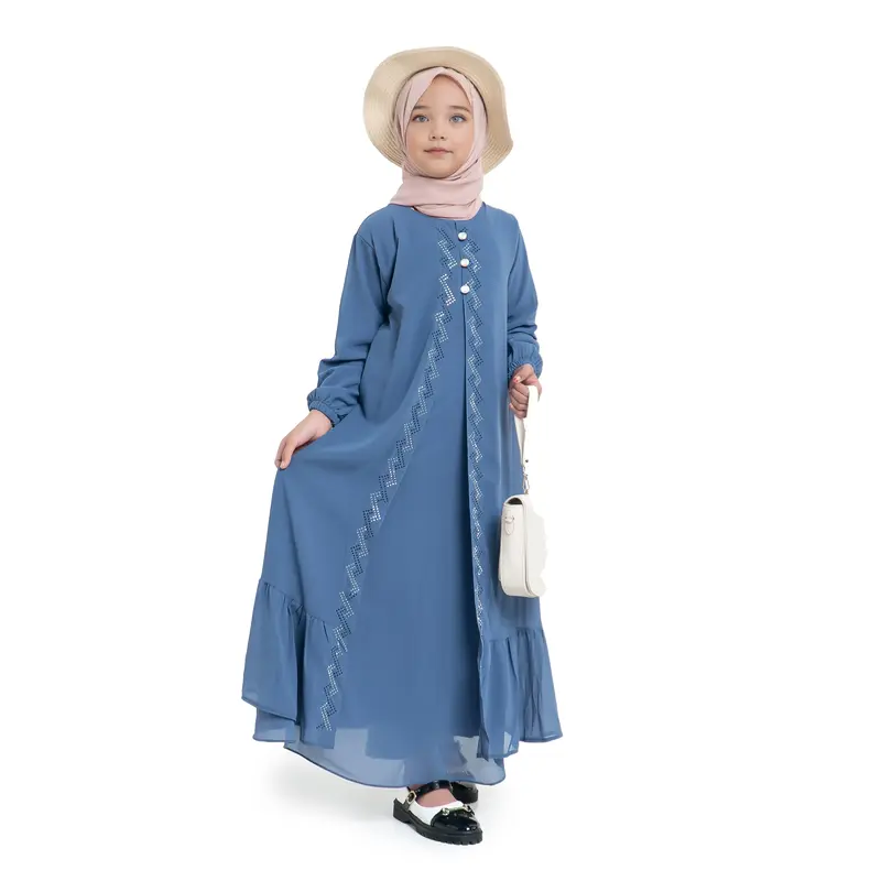 Gamis Sumayya Anak Perempuan Cantik Bahan Ceruty Baby Doll Tangan Panjang 0