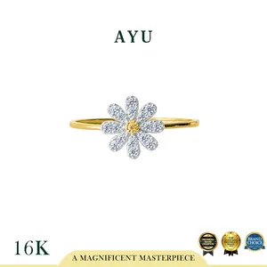 AYU Cincin Emas - Small G Daisy Ring 16k Yellow Gold