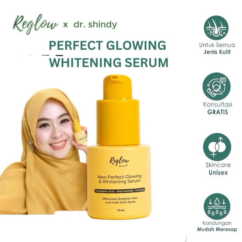 Reglow Perfect Glowing and Whitening Serum / Serum Reglow 15ml Original Dr. ShindyPutri Perawatan Mencerahkan dan Melembutkan wajah Pencerah Hitam Essence BPOM