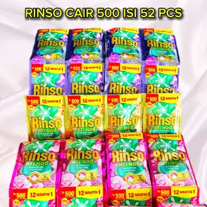 Promo Rinso Cair 500 Anti Noda Kemasan 20 Gram Paket Isi 52 Pcs / 4 renceng Varian Random Bisa Cod Dan Free Ongkir Dengan 12 Gratis 1 Liquid Detergent
