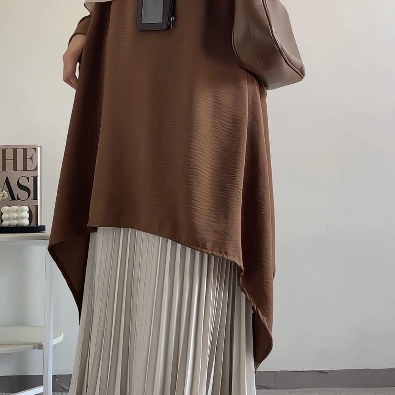 Haura Tunik By Safalunaku Midi Dress Simple Elegant Malaysian Look Crinkle Premium Muslim Wanita Gamis Airflow Atasan 2
