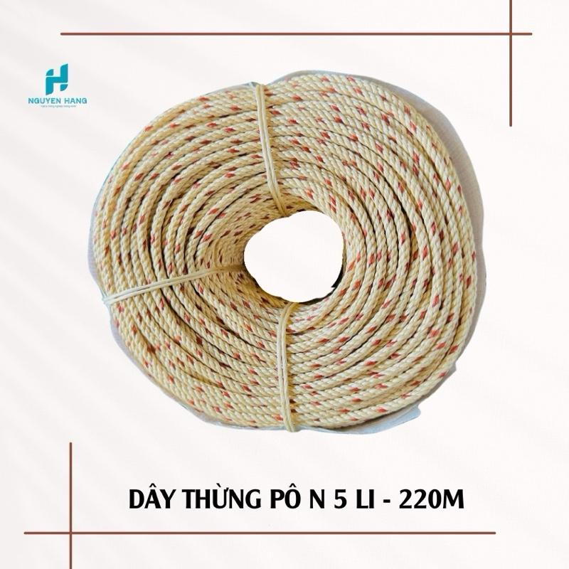 Dây thừng loại 5li dài 220m dây po buộc cành cây cố định cành sầu riêng bơ xoài cam... bền nhựa pp