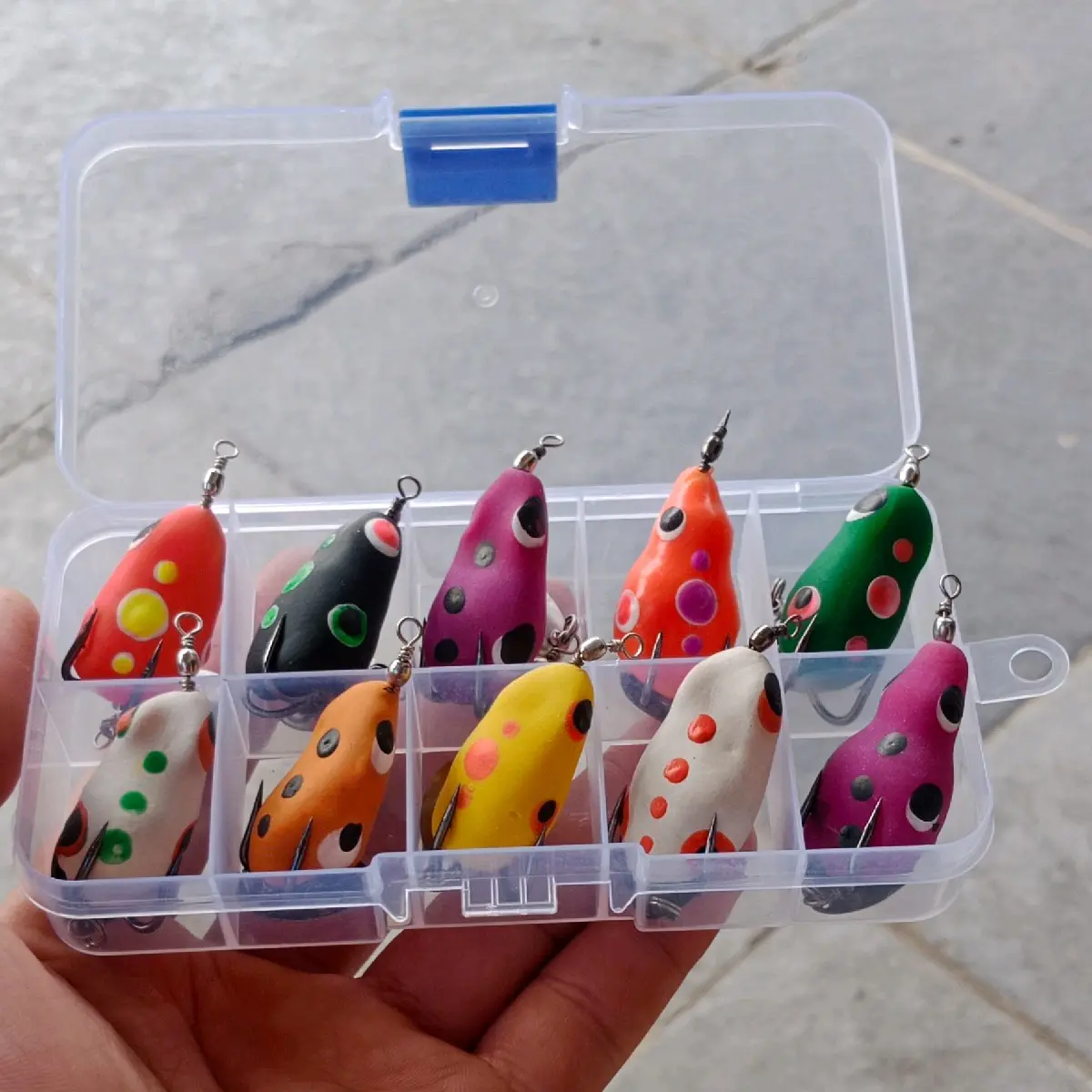 UMPAN CASTING SOFT FROG UKURAN 3CM ISI 10PCS BONUS KOTAK MINI
