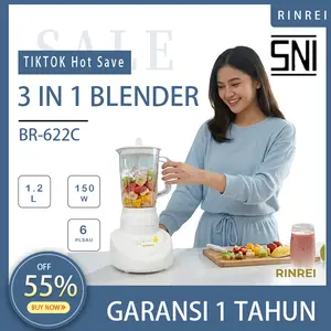 Mau bikin smoothie, bumbu, ATAU bahkan cacah daging? 1 ALAT INI AJA CUKUP! Blender 3in1 Rinrei, 6 Pisau Baja, PUTIH & Kuat. Bisa untuk usaha juga!