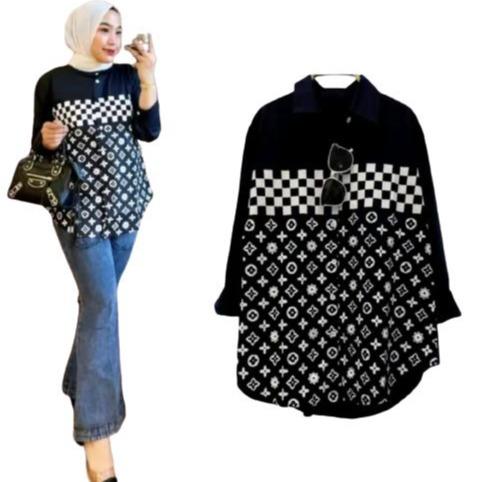 KEMEJA LORA WANITA CASUALKEKINIAN TERBARU BLOUSE KOREAN STYLE PREMIUM ATASAN WANITA KEMEJA MOTIF TRENDY VIRAL OOTD 1
