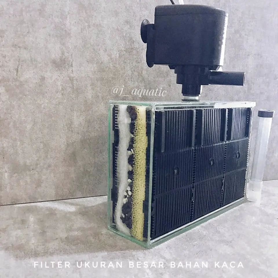 Filter Aquarium ukuran besar bahan kaca dengan Pompa