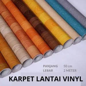 KARPET LANTAI VINYL gulungan kayu TEBAL 0.7 MM 50cm 2 meter