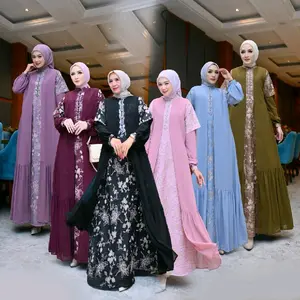 Gamis wanita Arsyla series bahan Zura embroydery