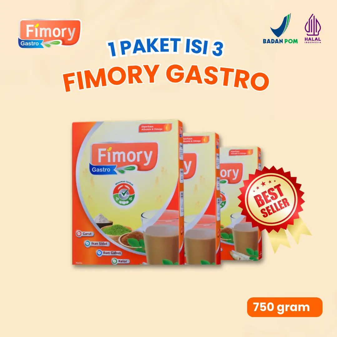 Fimory Gastro Original Paket 3 Box - Minuman Cereal / Sereal Umbi Garut Bantu Atasi Luka Lambung | Bisa COD Sudah BPOM dan Halal MUI