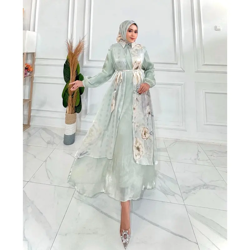 GAMIS SHIMER SET HIJAB S4 6451 BY HAMIDAH COLEKTION 2