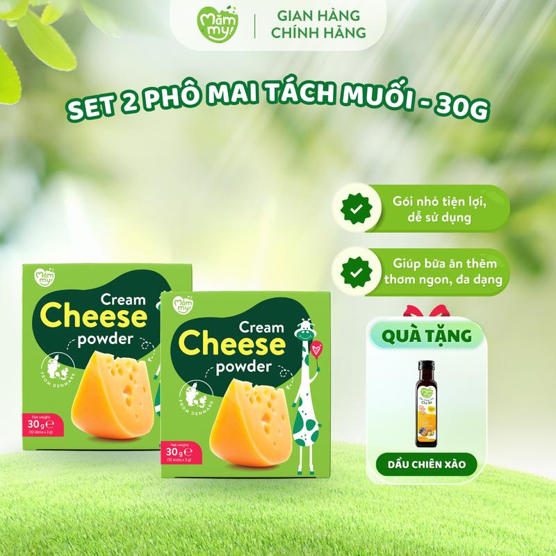 [KOC] Combo 2 Hộp Phô Mai Tách Muối MĂMMY Dạng Bột Rắc Cơm, Nui, Cháo Bổ Sung Vitamin, Dinh Dưỡng Cho Bé Từ 6 Tháng (3gr x 10) [CX]