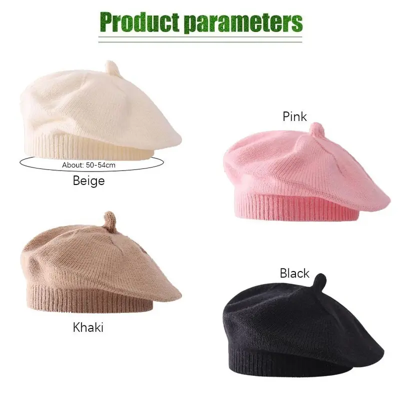 0-3 Thn | Topi Beret Bayi Anak Rajut Style Korea Wol Anak-Painter Autumn Winter Baret Berret Hat Polos Fashion Topi 4