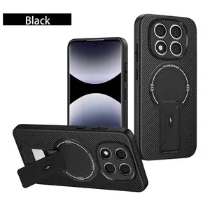 Case for Redmi Note 14 Pro 5G Softcase KICKSTAND CARBON MAGNETIC CAMERA PROTECTION Casing Case Hp