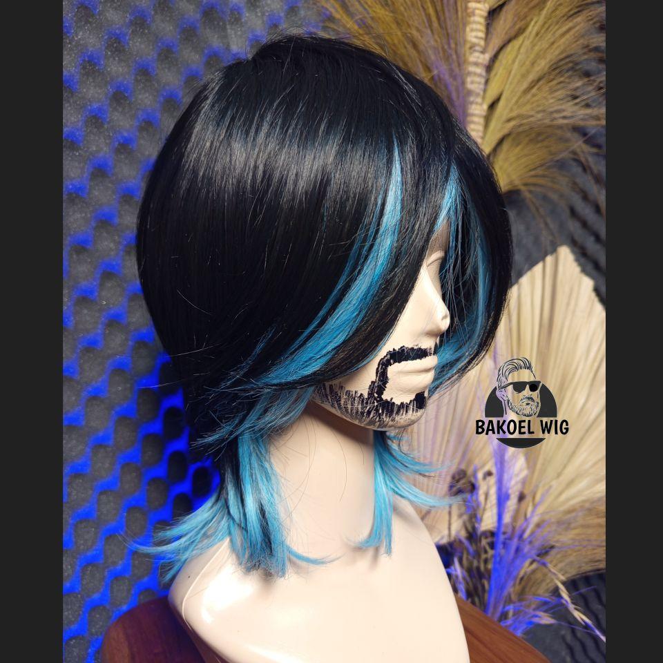 BAKOEL WIG PRIA RAMBUT PENDEK WOLFCUT CURTAIN GAYA ARTIS KOREA kode A5 Curtain warna Dewasa