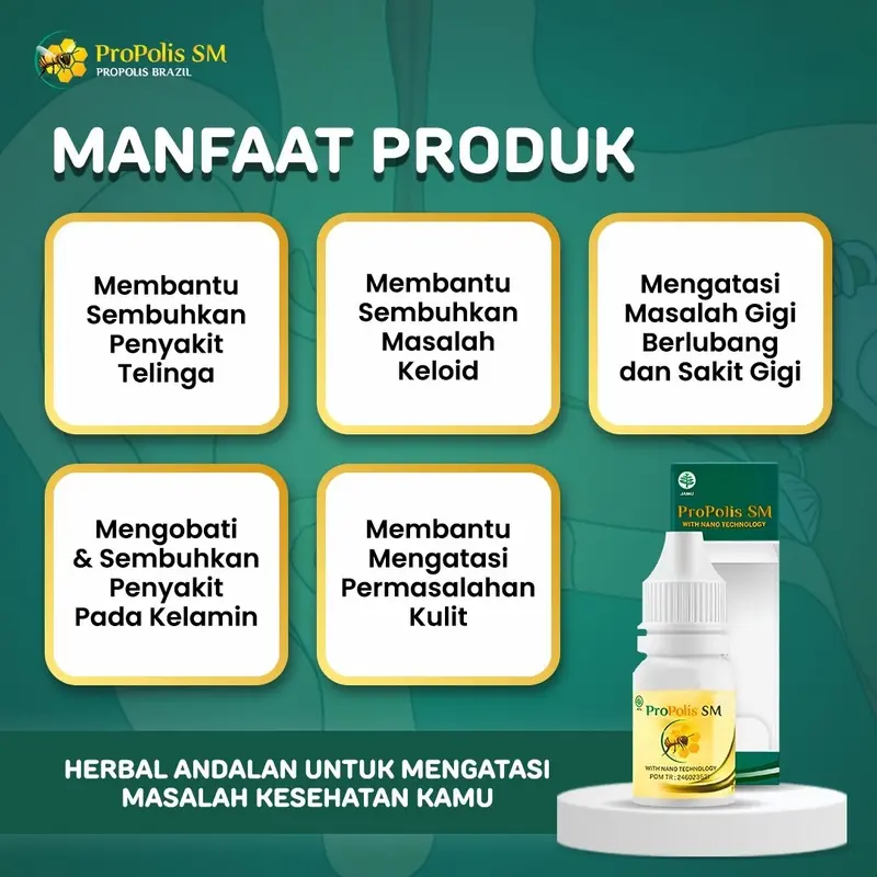 Obat Gatal Bintik Kelamin Bentol Buah Zakar Bisulan Di Kemaluan Lecet Melepuh Herpes Propolis SM 3
